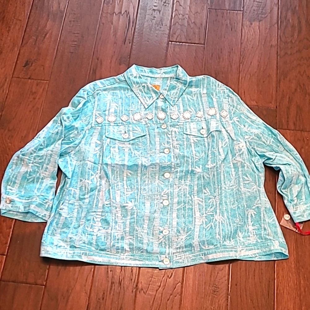 NWT Ruby Rd Teal lightweight jacket size 24W. NWT - image 1